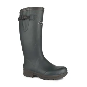 Acton Men's Rain Boots Tackle Plain Toe - Waterproof w/ Natural Rubber, Neoprene Lined, Shock-Absorbing EVA Outsole, Adjustable Strap | Sizes 7-13