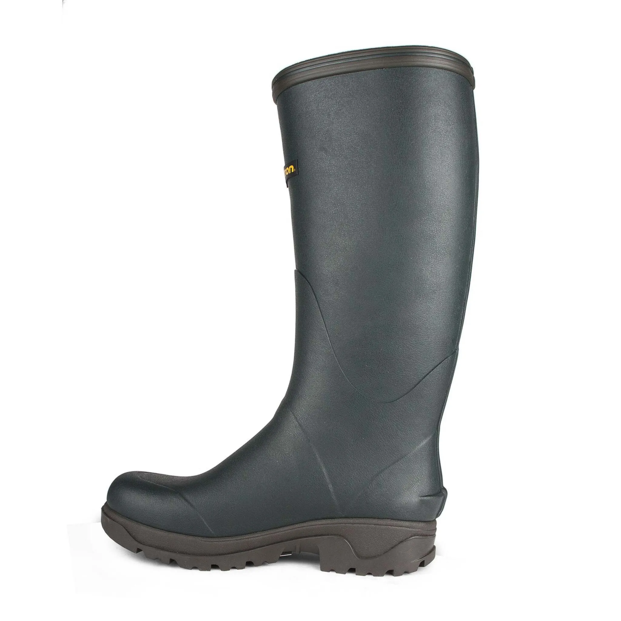 Acton Men's Rain Boots Tackle Plain Toe - Waterproof w/ Natural Rubber, Neoprene Lined, Shock-Absorbing EVA Outsole, Adjustable Strap | Sizes 7-13