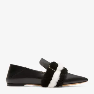 Bally Hamelia Women's 6223321 Black Leather Flat Pumps US 9 MSRP $850