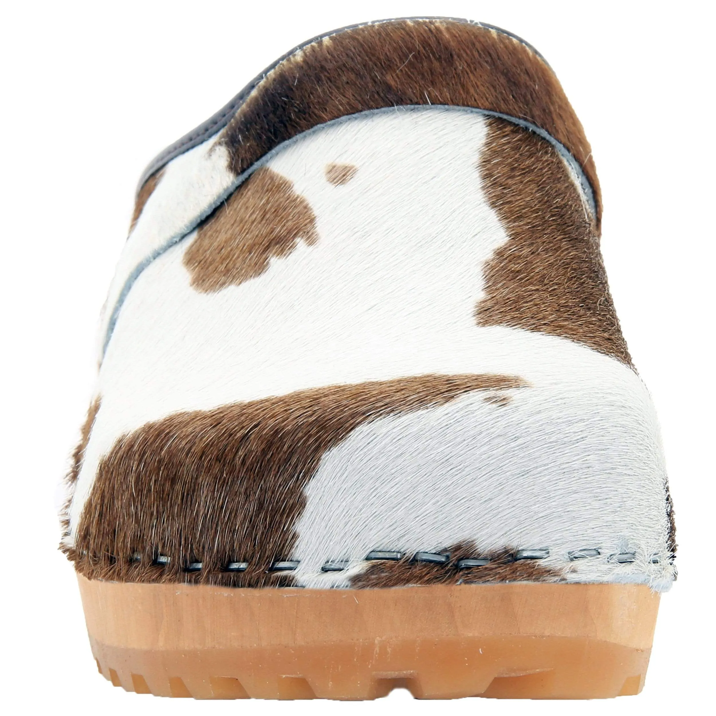 BJORK Safari Wood Open Back Brown Cow Leather Clogs - CLOSEOUT