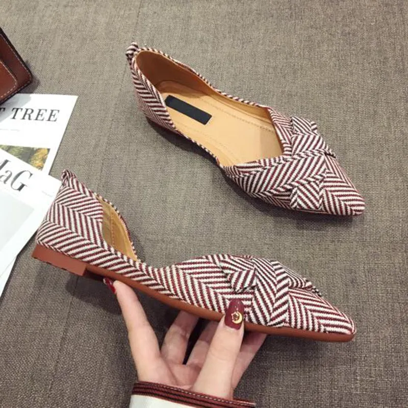 Boat Shoes Pointed Toe Casual Slip on Elegant Ladies Footwear Fashion Flats
