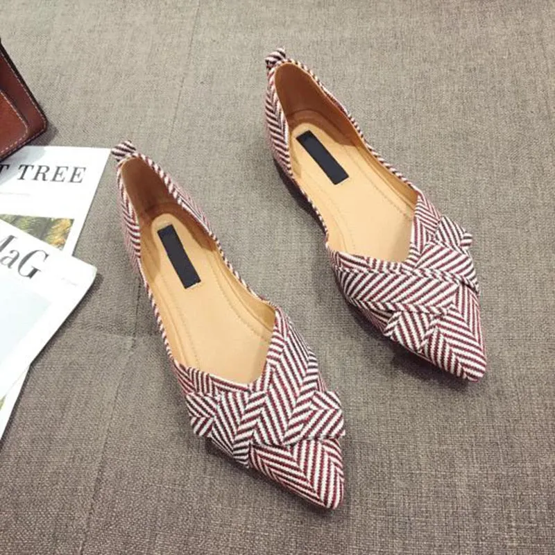 Boat Shoes Pointed Toe Casual Slip on Elegant Ladies Footwear Fashion Flats