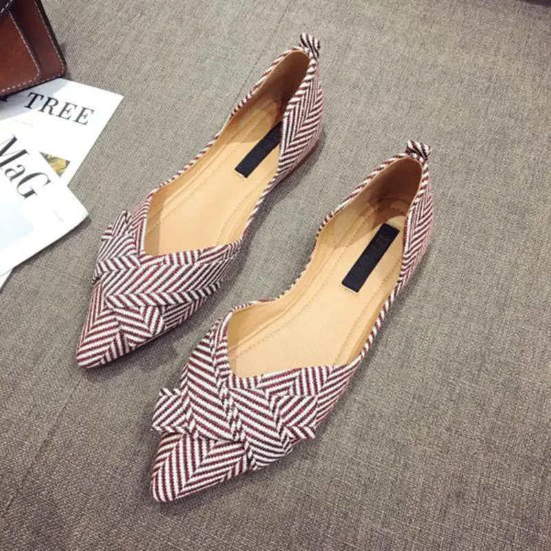 Boat Shoes Pointed Toe Casual Slip on Elegant Ladies Footwear Fashion Flats