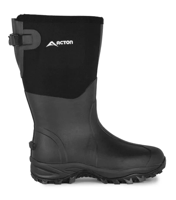 Boots - Acton Sportsman, Black 14’’ Insulated Rubber & Neoprene Rain Boots, A3995