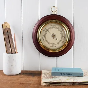 ClimeMET CM4202 Traditional Wooden Barometer