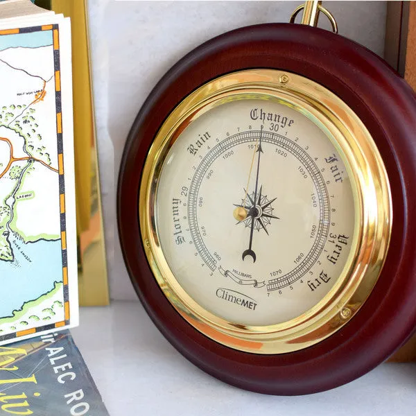 ClimeMET CM4202 Traditional Wooden Barometer