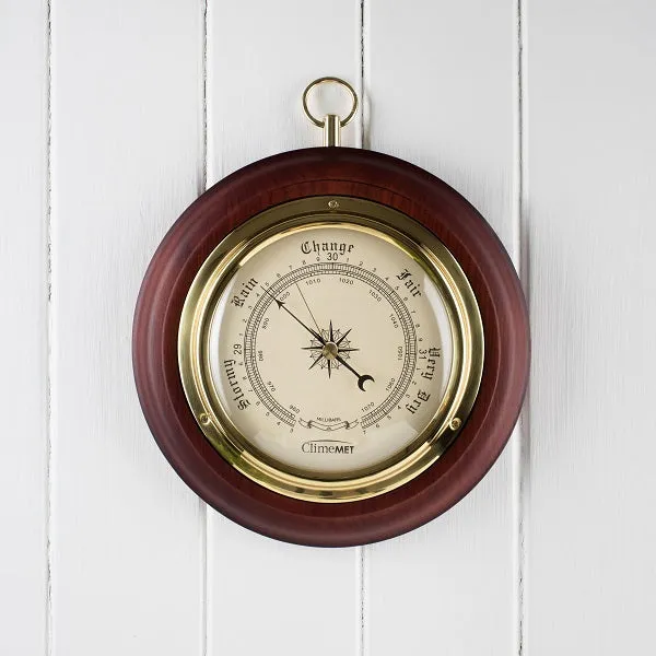 ClimeMET CM4202 Traditional Wooden Barometer