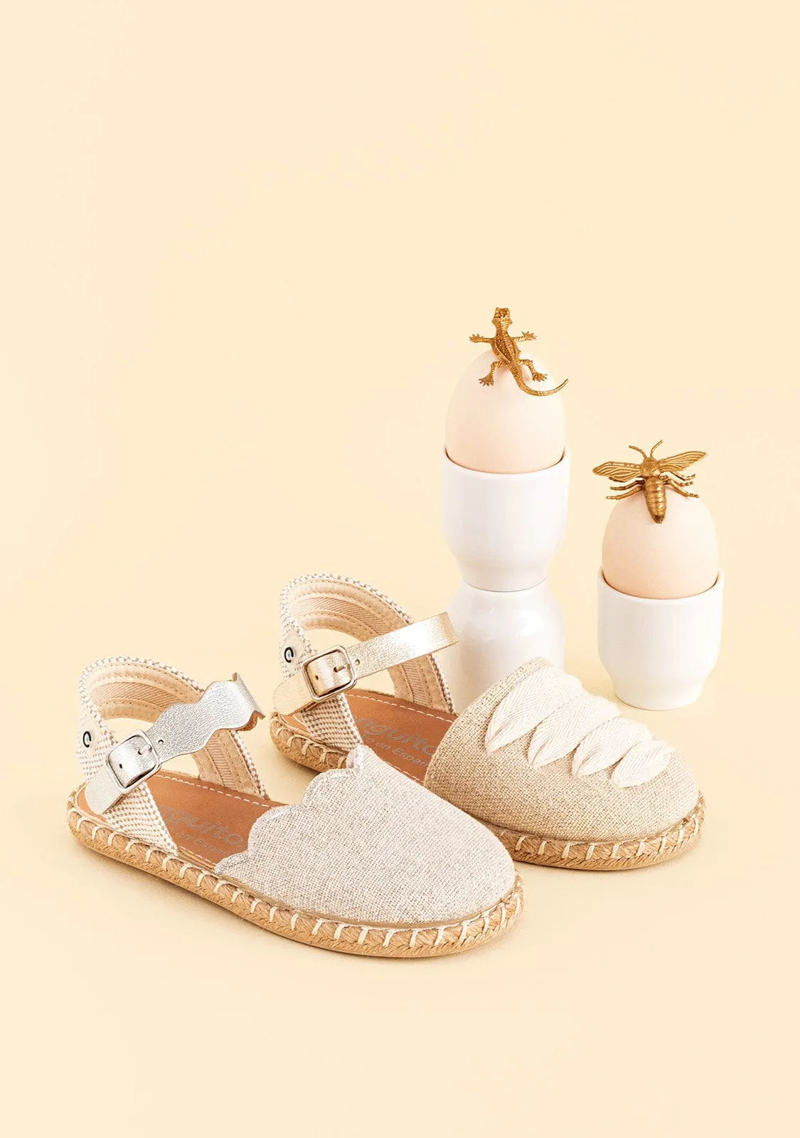 Girl's Platinum Straps Espadrilles