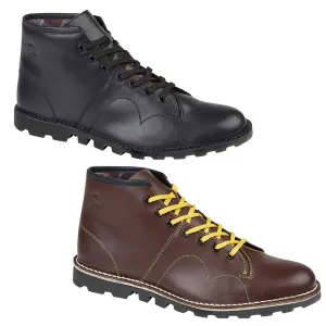 Grafters B430 Lace Up Leather Monkey Boots