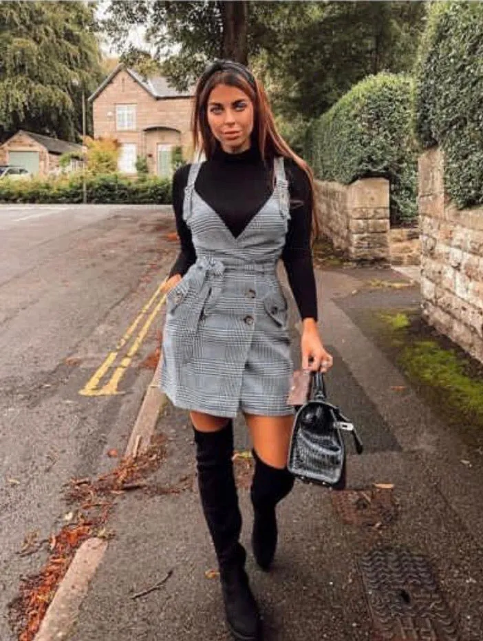 Houndstooth Wrap Dress