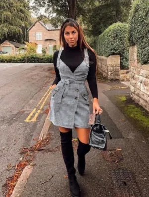 Houndstooth Wrap Dress
