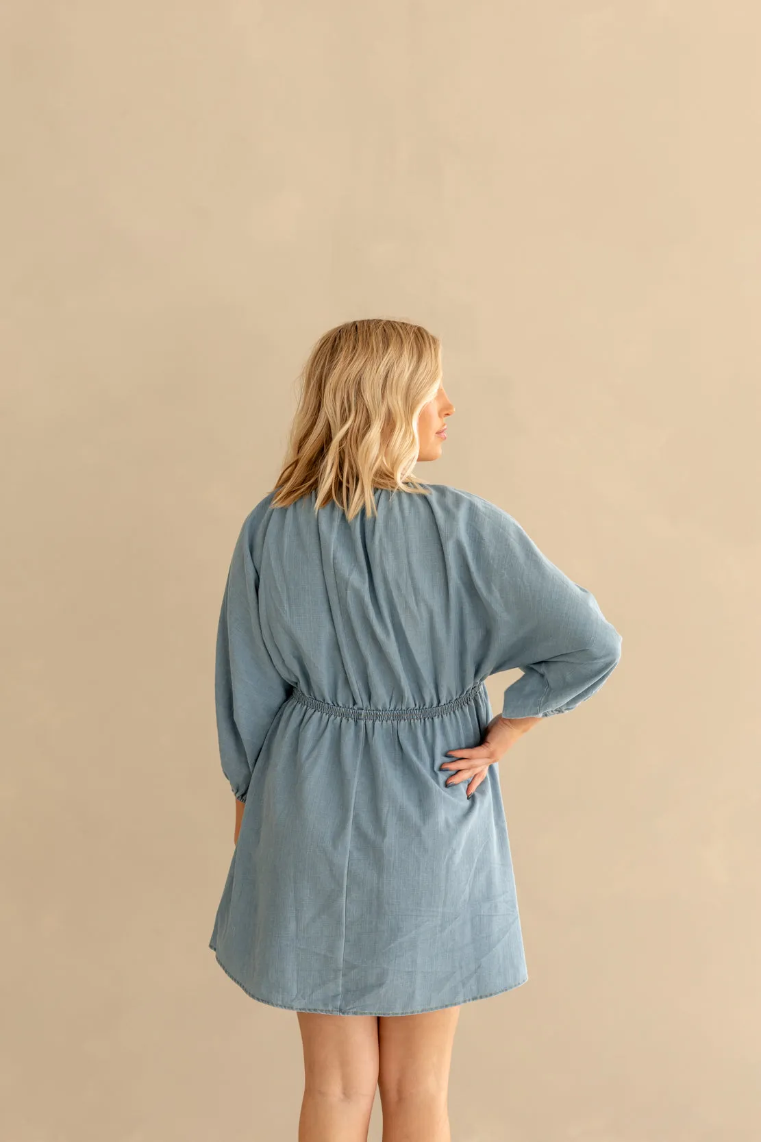 Journee Woven Mini Dress | Light Denim