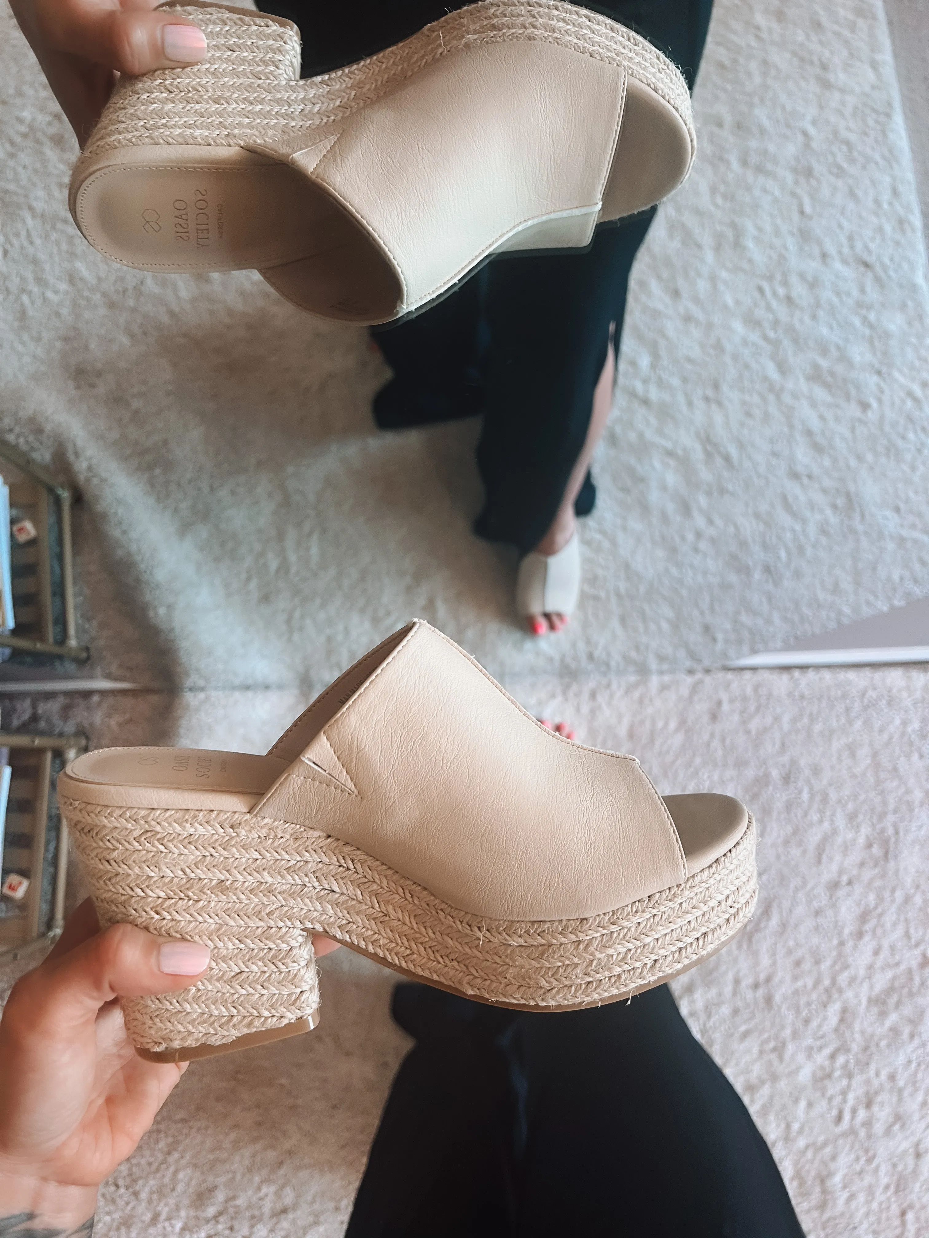 Mel- Espadrille Platform Slide