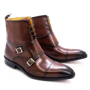Men's British Genuine Calfskin Leather Cowboy Boots