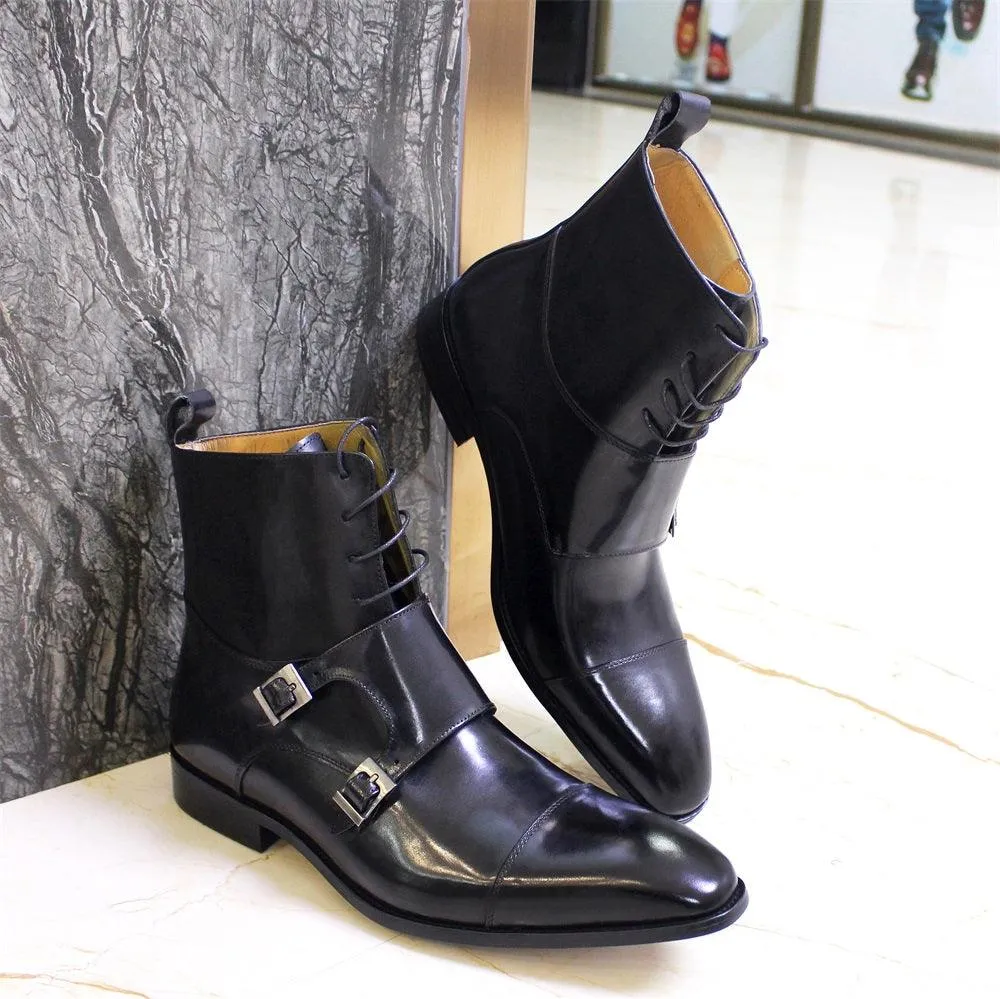 Men's British Genuine Calfskin Leather Cowboy Boots