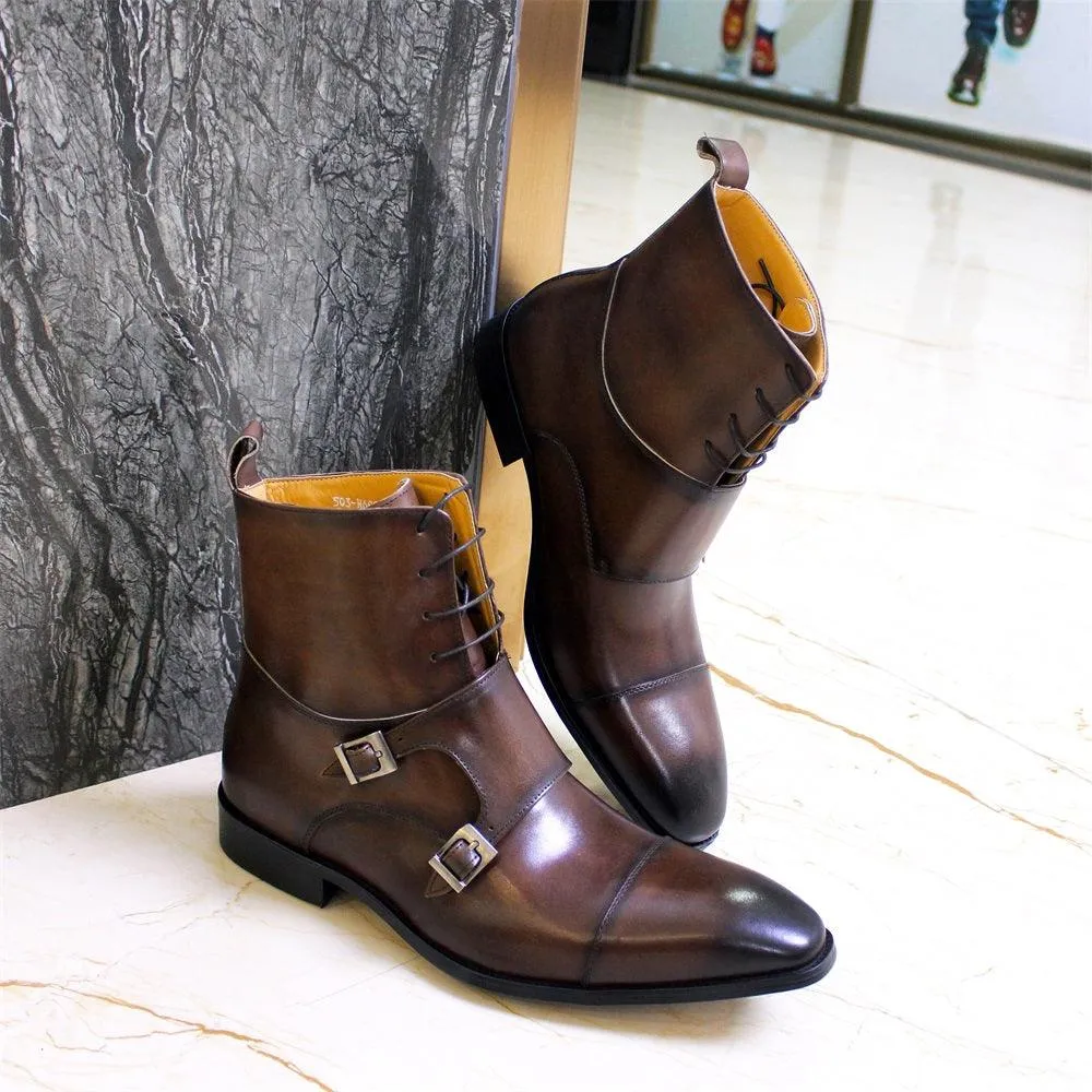 Men's British Genuine Calfskin Leather Cowboy Boots