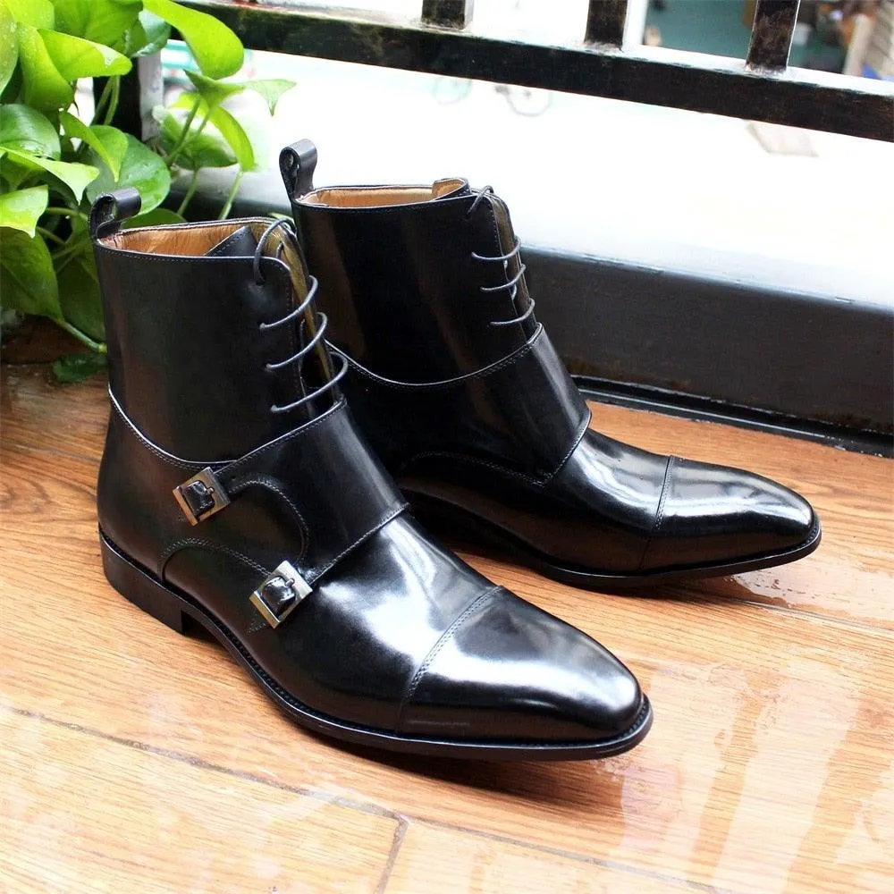 Men's British Genuine Calfskin Leather Cowboy Boots