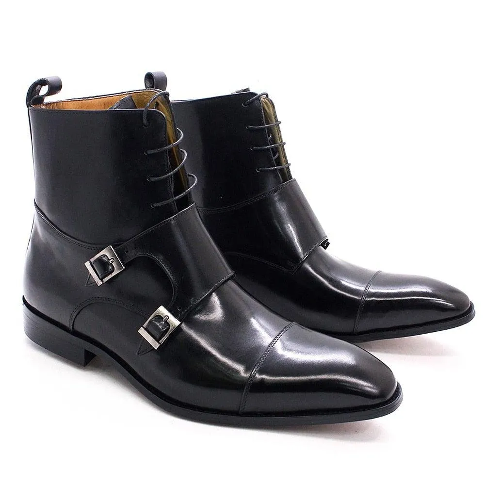 Men's British Genuine Calfskin Leather Cowboy Boots