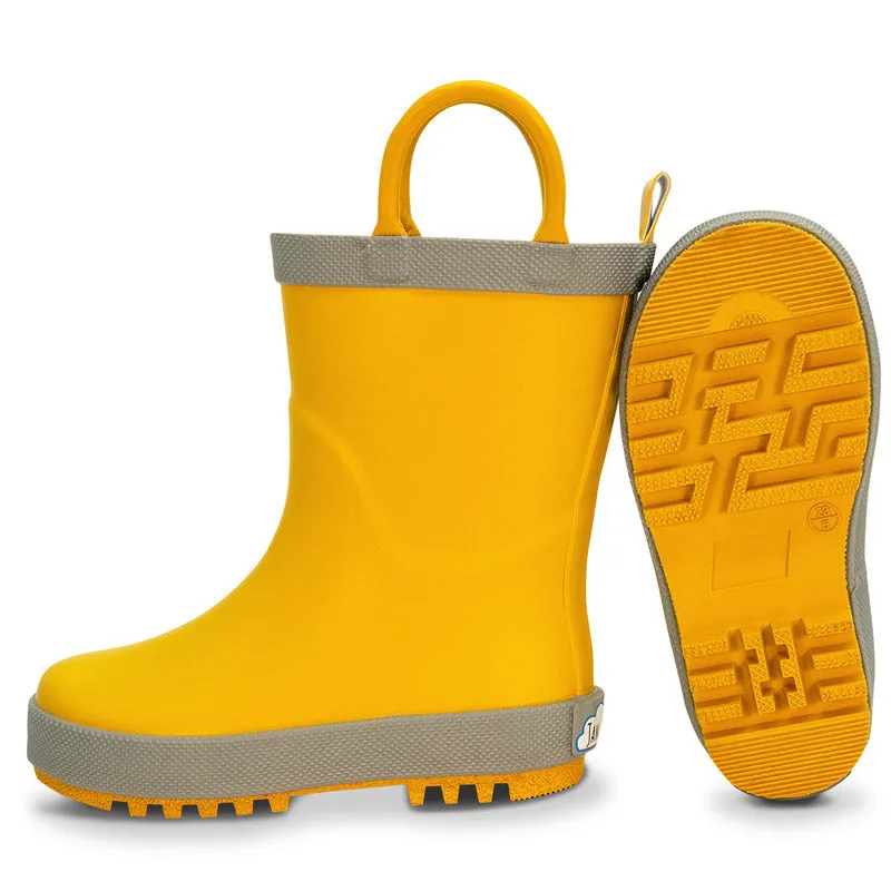 Natural Rubber Toddler/Kids Yellow Rain Boots