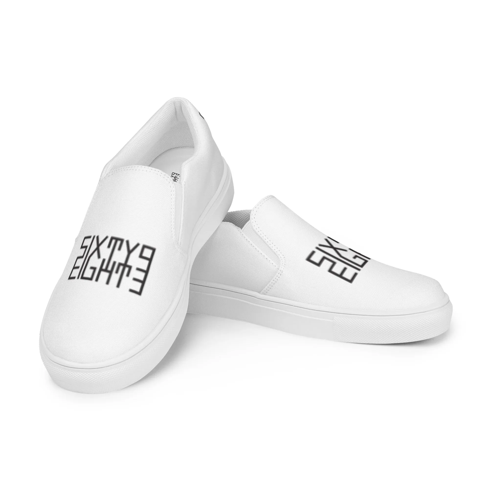 Sixty Eight 93 Logo Black & White Men’s Slip On Shoes