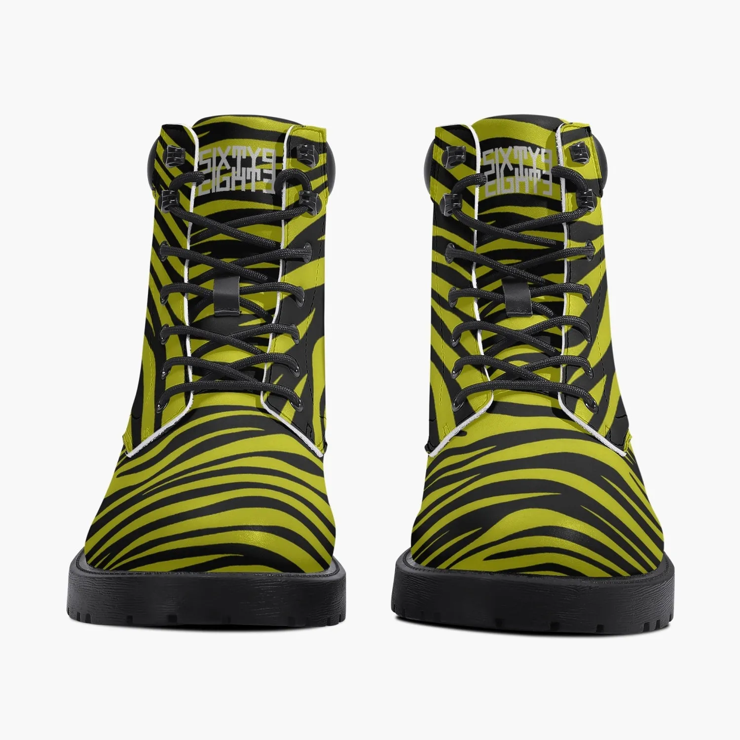 Sixty Eight 93 Logo White Zebra Black Lemonade Leather Boots