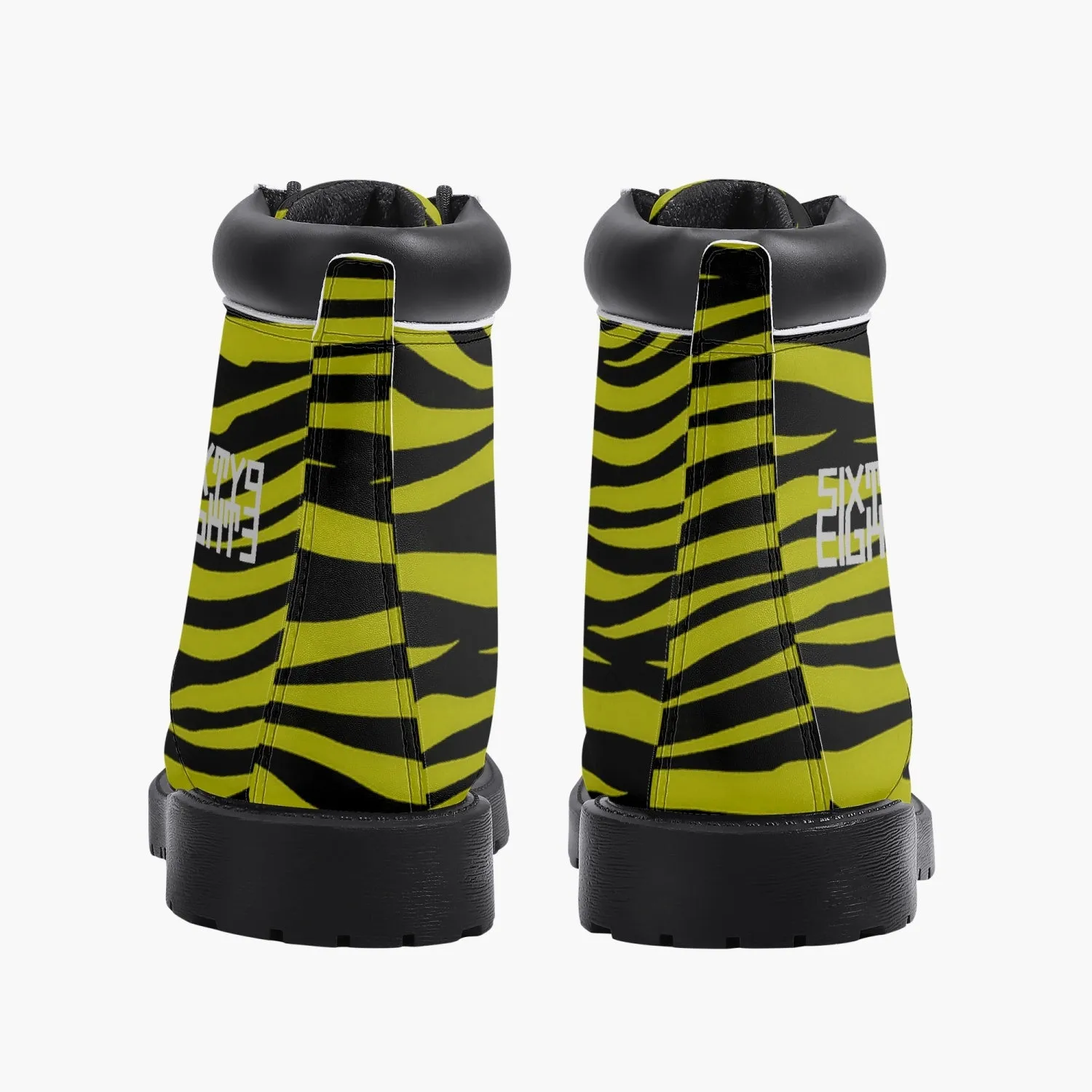 Sixty Eight 93 Logo White Zebra Black Lemonade Leather Boots