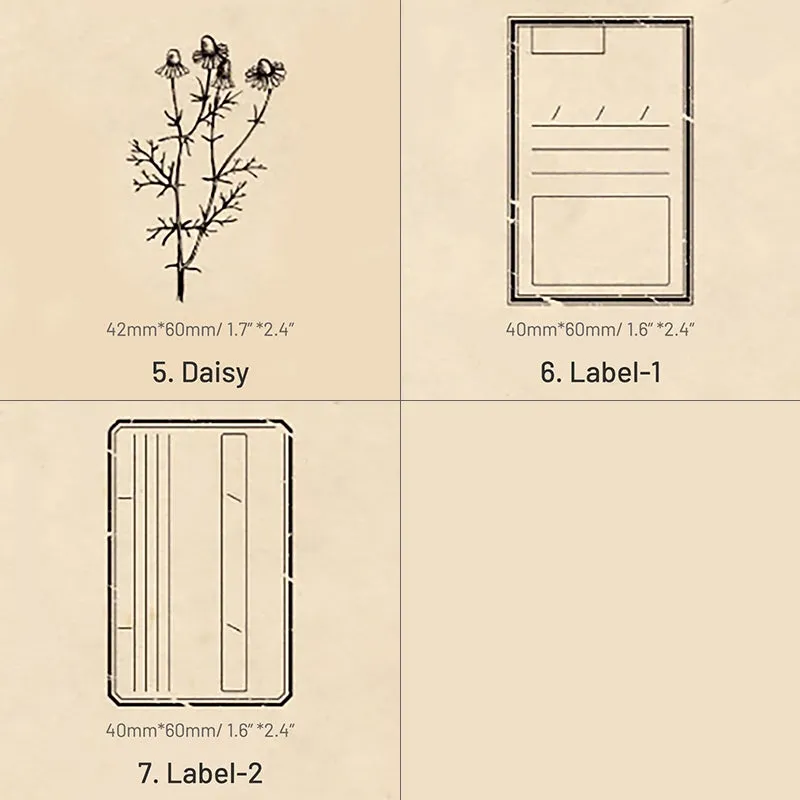 Traditional Chinese Herb Wooden Rubber Stamp