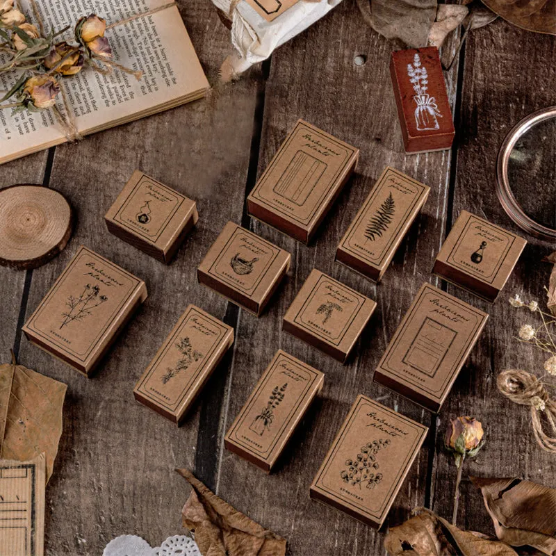Traditional Chinese Herb Wooden Rubber Stamp