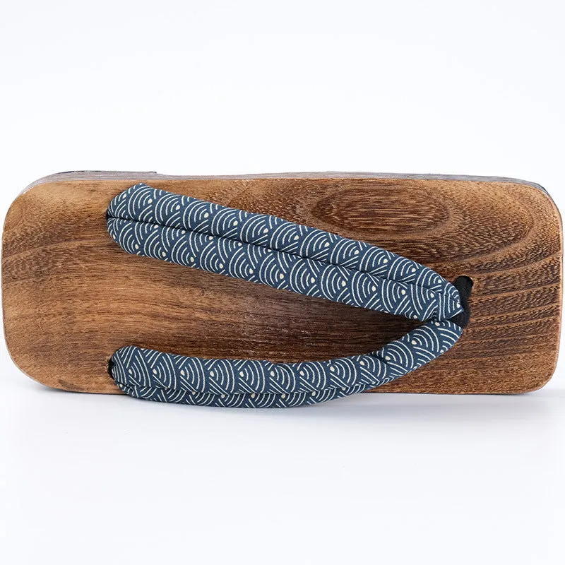 Traditional Japanese Geta Sandals with Patterned Straps