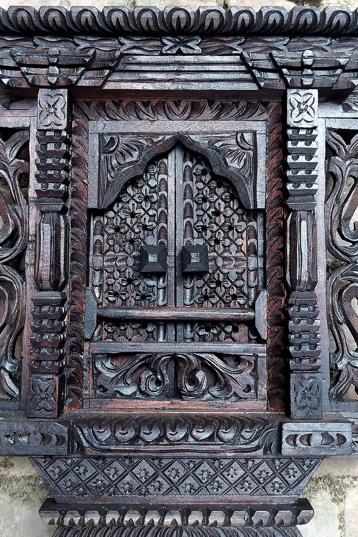 Traditional Newari Wooden Kumari Window