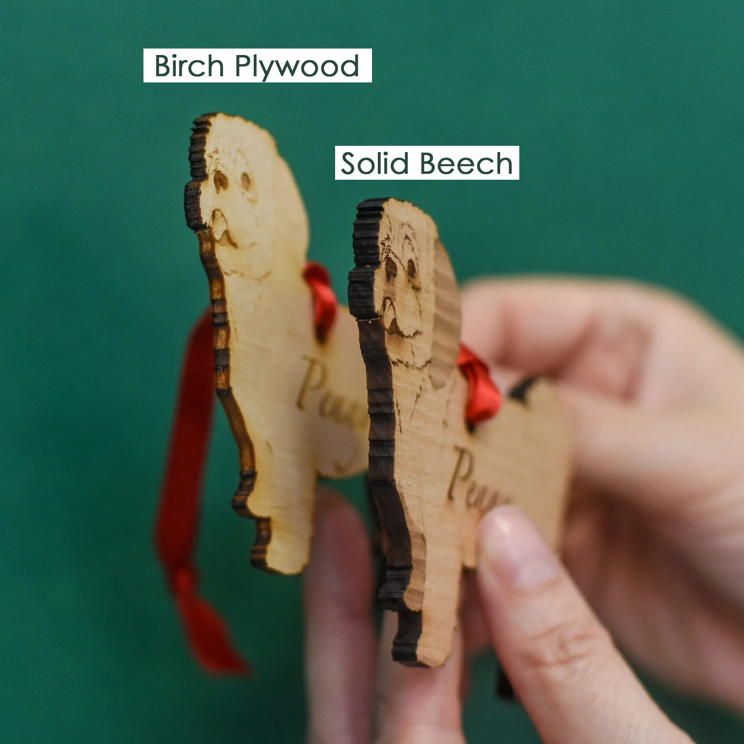 Traditional Wooden Dog Breed Christmas Decoration Personalised