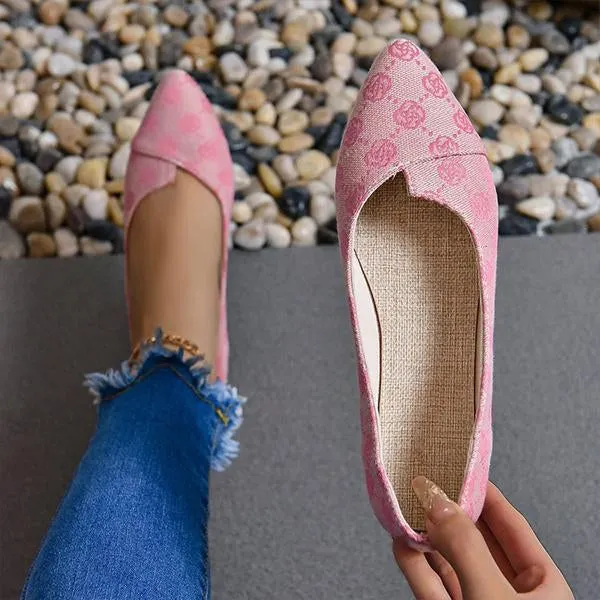Women's Fashionable Soft Sole Pointed Toe Printed Flats 16668648S