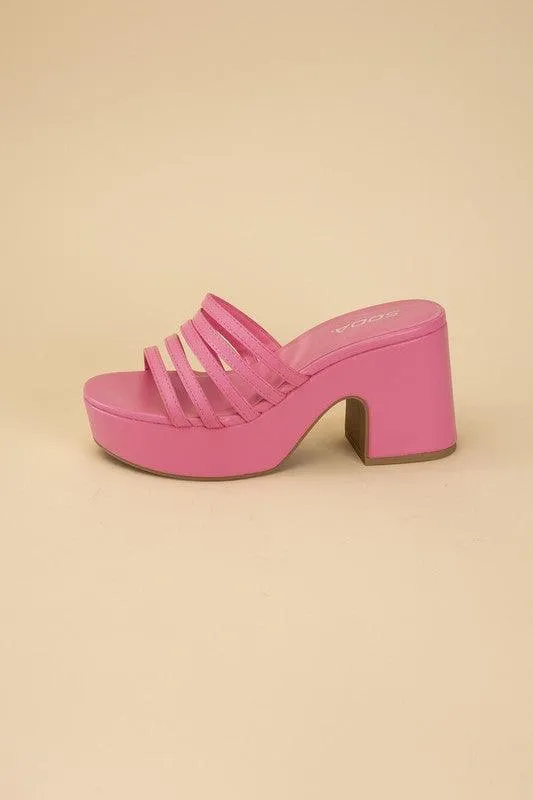 Womens Platform Mules Slides