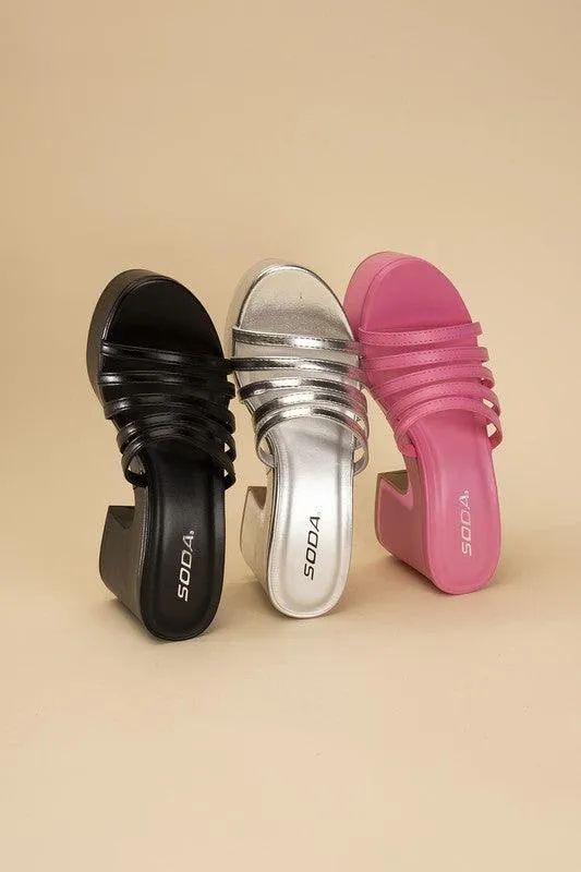 Womens Platform Mules Slides