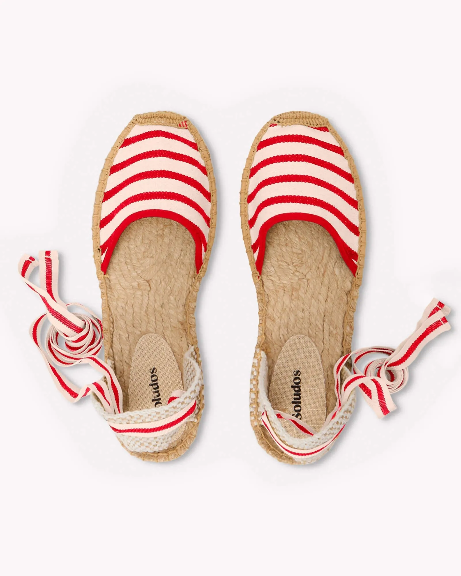 Womens_Espadrilles_The Lauren Lace Up_Woven Stripes_Classic - Ivory - Red
