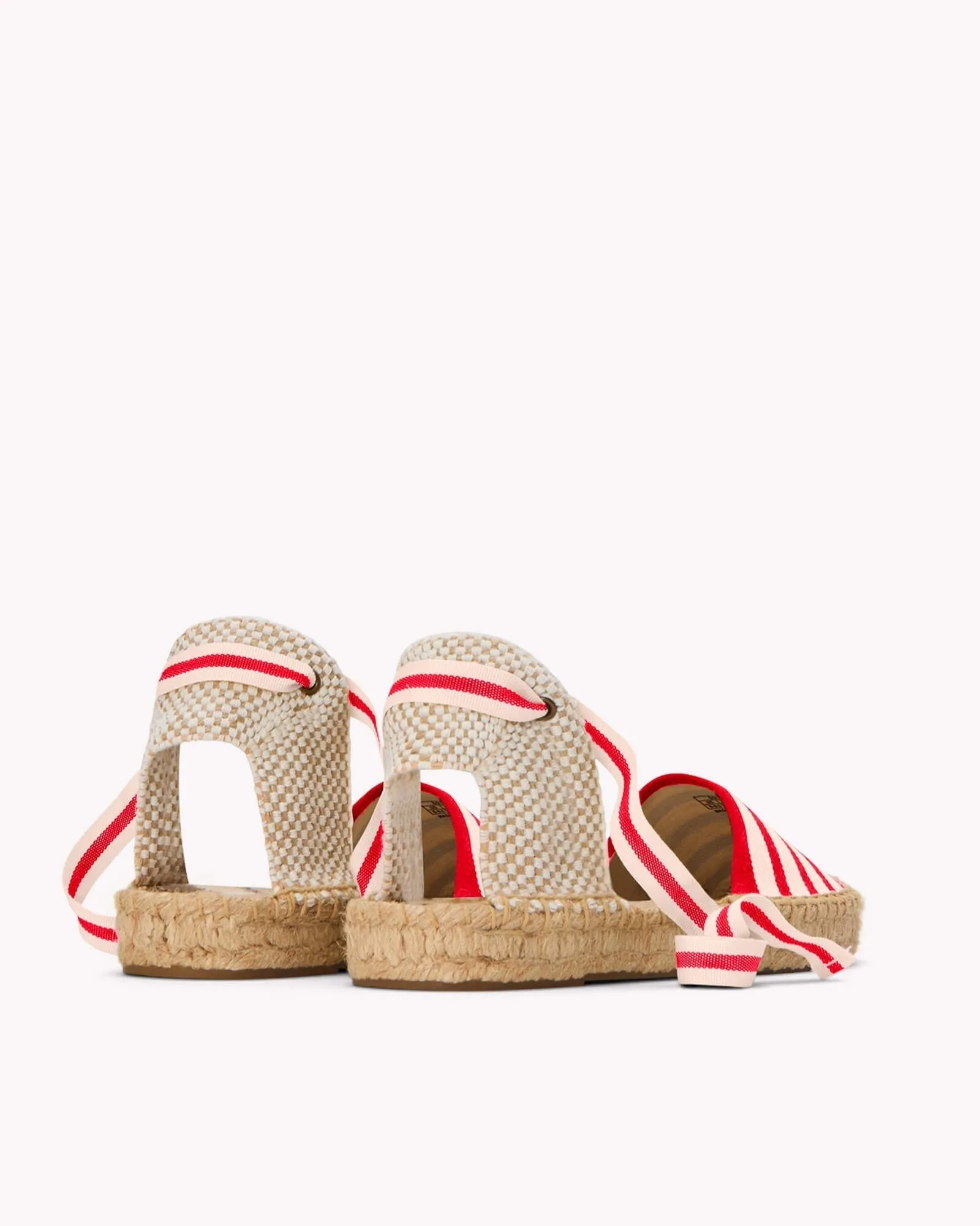 Womens_Espadrilles_The Lauren Lace Up_Woven Stripes_Classic - Ivory - Red