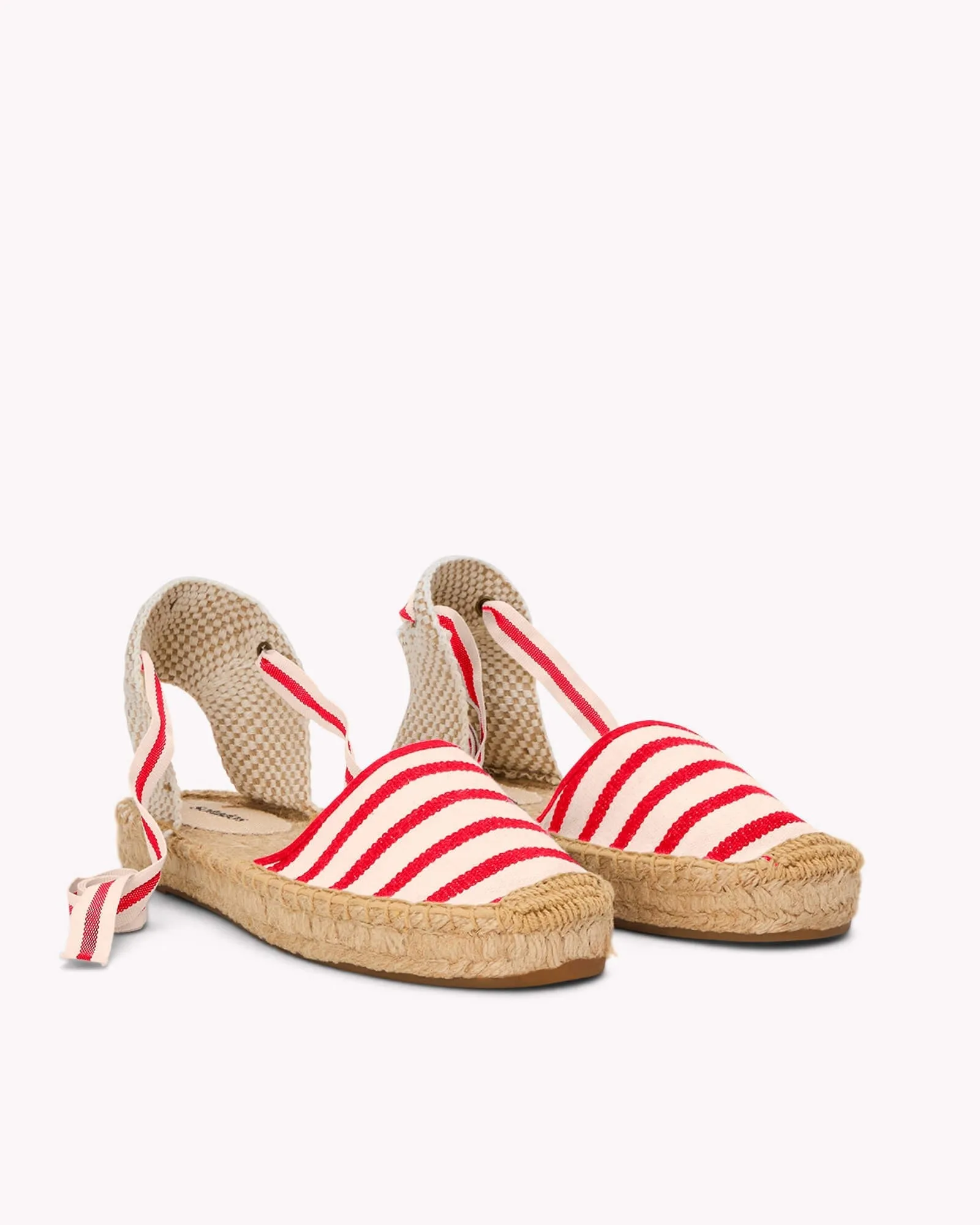 Womens_Espadrilles_The Lauren Lace Up_Woven Stripes_Classic - Ivory - Red