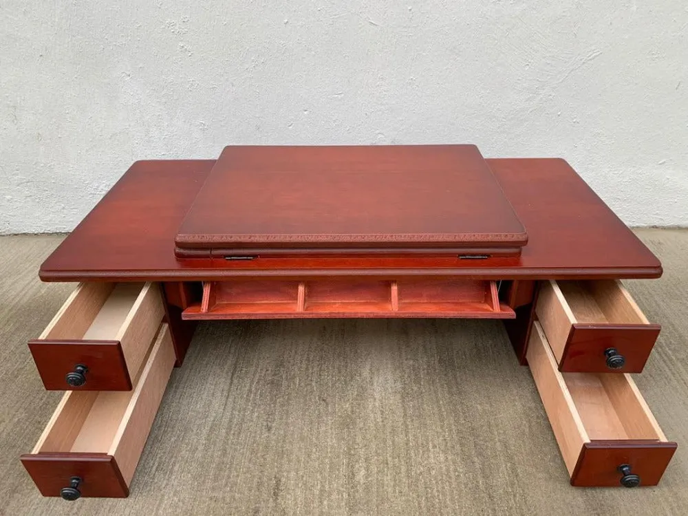 Wooden Table for Traditional Treadle Sewing Machine (Foldable). 5 drawer sewing machine table, with option for onsite installation. Rosewood matt finishing Wooden Table