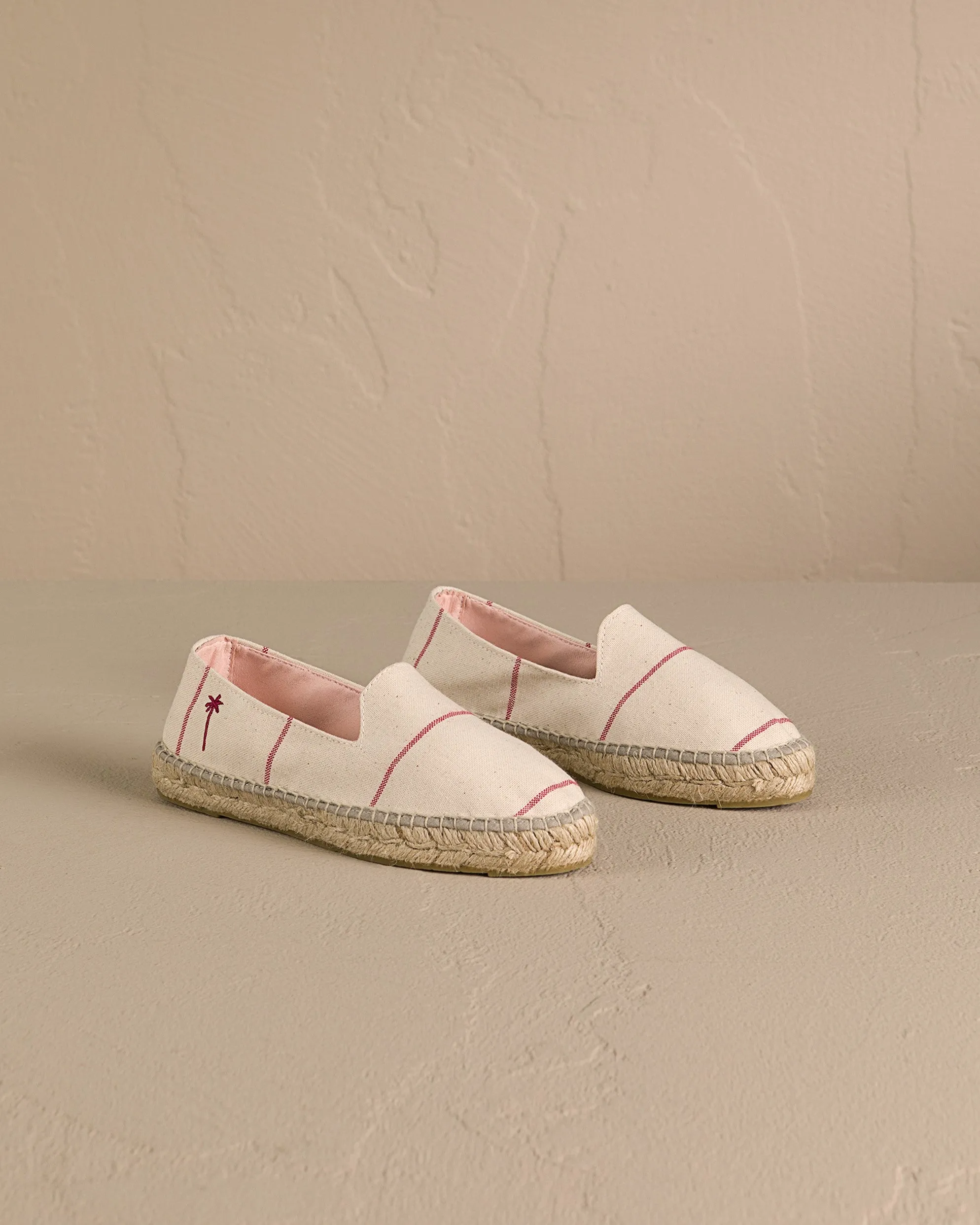 Woven Canvas Espadrilles - G00N0 - Portofino Red Micro Stripes On Beige