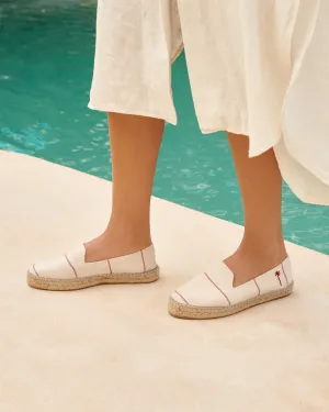 Woven Canvas Espadrilles - G00N0 - Portofino Red Micro Stripes On Beige