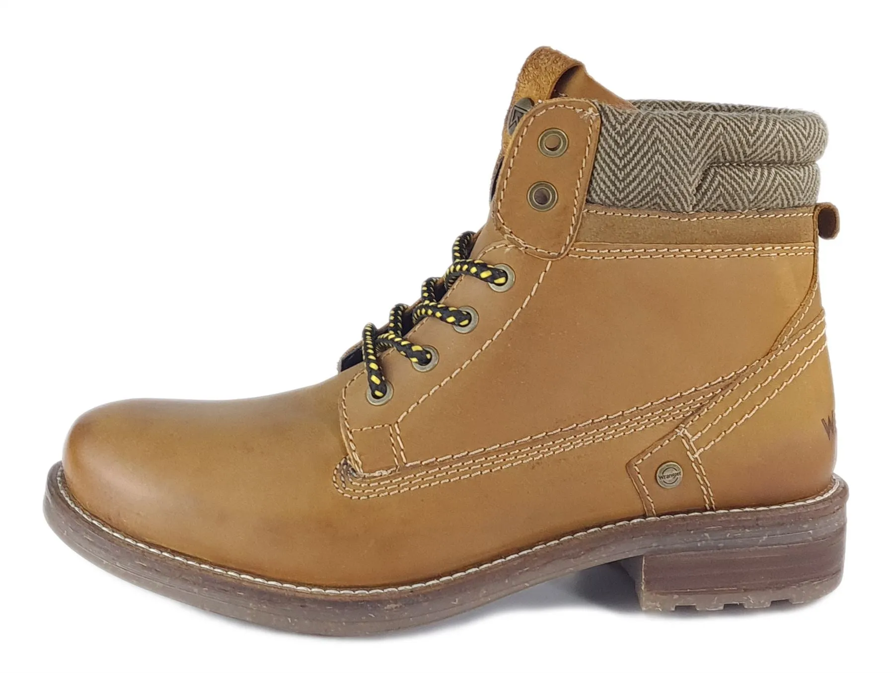 Wrangler Hill Tweed Lace Leather Combat Mens Boots