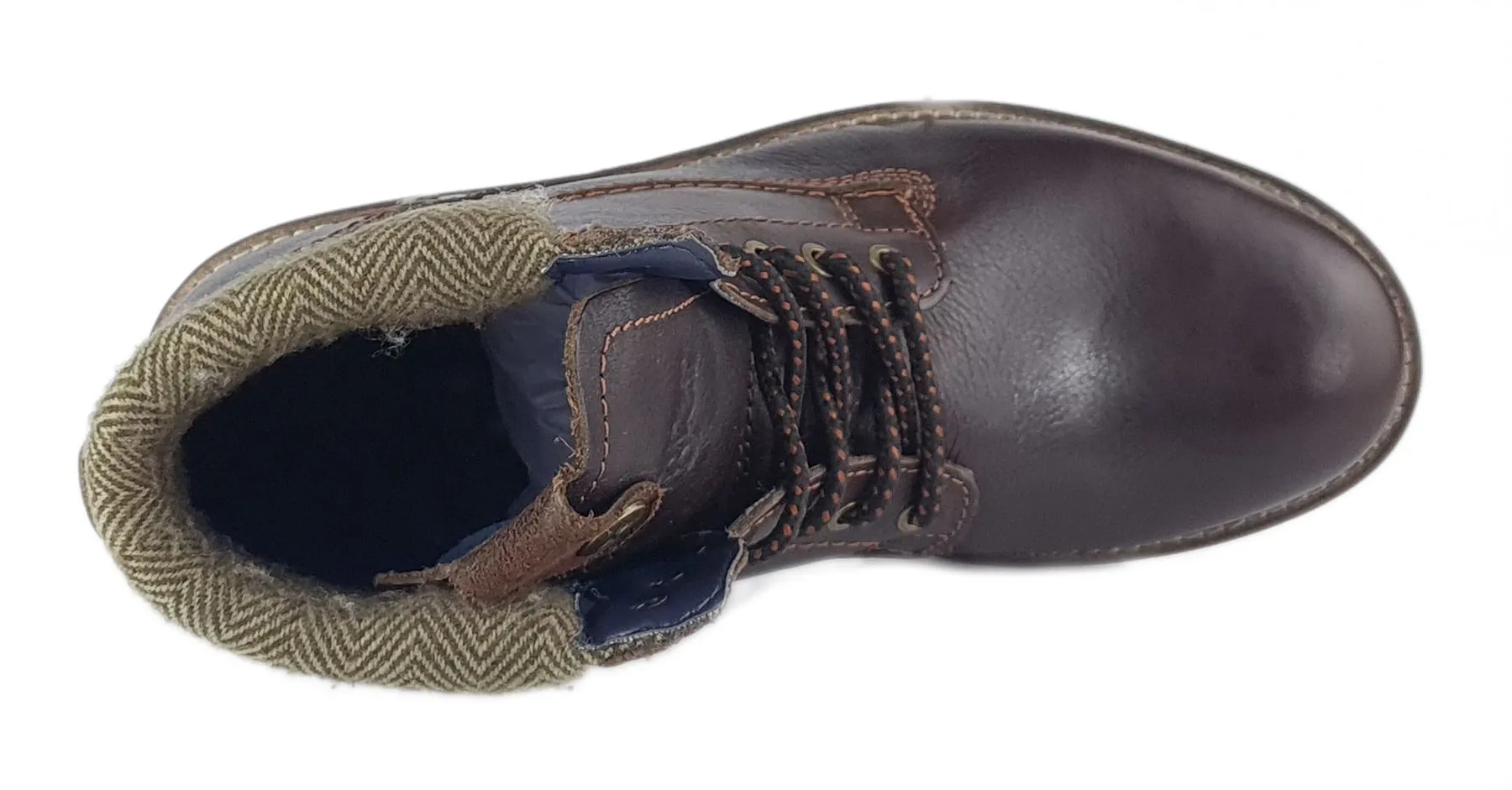 Wrangler Hill Tweed Lace Leather Combat Mens Boots